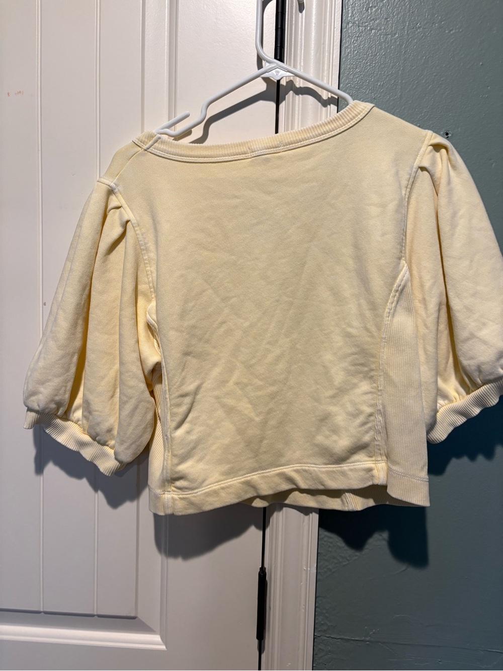aerie Short Sleeve Puff Sleeve Tee in Pale Yellow - Picture 3 of 3